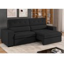 Ver imagem 1 de Sofá 4 Lugares Retrátil e Reclinável Veludo Soft 250cm Grécia Preto