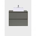 Ver imagem 5 de Gabinete para Banheiro com Cuba e Espelheira Organica 80cm Mdf Verde Dubai - On Móveis