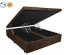 Ver imagem 2 de Cama Box Baú Queen Bi-Partido Green Marrom Suede + Colchão Espuma D33 138x188x17