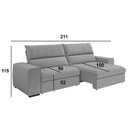 Ver imagem 4 de Sofá Retrátil e Reclinável 3 Lugares 211cm Barcelona 