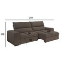 Ver imagem 4 de Sofá Retrátil e Reclinável 3 Lugares 211cm Barcelona