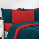 Ver imagem 3 de Kit Edredom + Jogo de Lençol Malha 100% Algodão Gran Moratta 6 Peças King - Azul Petróleo-