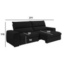 Ver imagem 4 de Sofá Retrátil e Reclinável 3 Lugares 211cm Barcelona