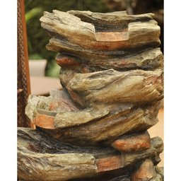 Fonte de Água Pedra Decorativa Cascata Grande Luz Led Jardim - 4