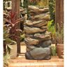 Fonte de Água Pedra Decorativa Cascata Grande Luz Led Jardim - 1