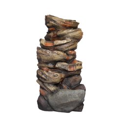 Fonte de Água Pedra Decorativa Cascata Grande Luz Led Jardim - 5