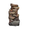 Fonte de Água Pedra Decorativa Cascata Grande Luz Led Jardim - 5