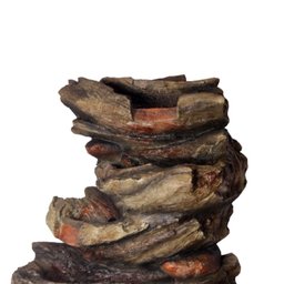 Fonte de Água Pedra Decorativa Cascata Grande Luz Led Jardim - 9