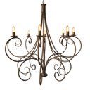 Ver imagem 6 de Luminária de Ferro com 8 Bocais Rústica com Cúpulas de Vidro - Dourado