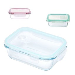 Pote Hermético Vidro Marmita 640ml Microondas Retangular - 1
