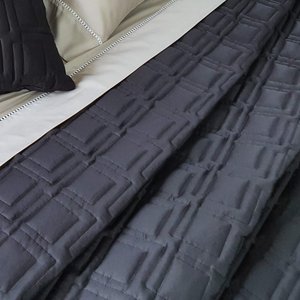 Colcha Constantine Preta Marken Fassi 300 Fios - King