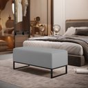 Ver imagem 2 de Kit 02 Puffs Decorativo Para Sala de Estar Cléo W01 Base de Ferro 90 cm Suede Cinza - Lyam Decor