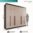 Ver imagem 3 de Guarda-roupa Casal 6 Portas 6 Gavetas Sparta - Mais Móveis Newcanion/offwhite