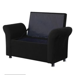 Recamier Baú Sapateira Louis 160x Cama Queen Size Suede Preto - Majú Deor - 2