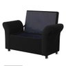 Recamier Baú Sapateira Louis 160x Cama Queen Size Suede Preto - Majú Deor - 2