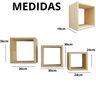Nichos De Madeira Sem Fundo Quadrado Rustico Kit Com 3 - 2
