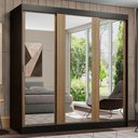 Ver imagem 2 de Guarda-roupa Casal Madesa Reno 3 Portas de Correr de Espelho
