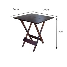 Mesa Dobrável de Madeira Maciça 70x70 - Imbuia - 2