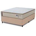 Ver imagem 1 de Cama Box Casal Probel Molas Ensacadas Pillow Top 138x188x68cm Guarda Costas Genova Branco/Bege