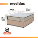 Ver imagem 3 de Cama Box Casal Probel Molas Ensacadas Pillow Top 138x188x68cm Guarda Costas Genova Branco/Bege