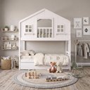 Ver imagem 1 de Treliche Infantil Casinha Dos Sonhos com Varanda Madeira Maciça Branco Megamobilia