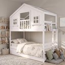 Ver imagem 2 de Treliche Infantil Casinha Dos Sonhos com Varanda Madeira Maciça Branco Megamobilia