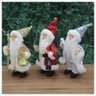 Trio Boneco Natal Papai Noel com Brilho em Tecido 22cm - 2
