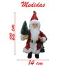 Trio Boneco Natal Papai Noel com Brilho em Tecido 22cm - 5