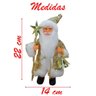 Trio Boneco Natal Papai Noel com Brilho em Tecido 22cm - 3