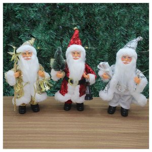 Trio Boneco Natal Papai Noel com Brilho em Tecido 22cm