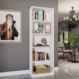 Kit com 1 Estante Multiuso 5 Nichos Montreal e 1 Estante para Livros 4 Prateleiras Seattle - 6