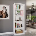 Ver imagem 6 de Kit com 1 Estante Multiuso 5 Nichos Montreal e 1 Estante para Livros 4 Prateleiras Seattle Branco Yescasa