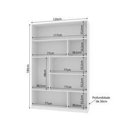 Kit com 1 Estante Multiuso 5 Nichos Montreal e 1 Estante para Livros 4 Prateleiras Seattle - 5