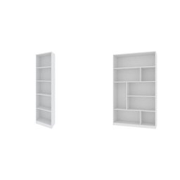 Kit com 1 Estante Multiuso 5 Nichos Montreal e 1 Estante para Livros 4 Prateleiras Seattle - 8