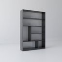 Ver imagem 3 de Kit com 1 Estante Multiuso 5 Nichos Montreal e 1 Estante para Livros 4 Prateleiras Seattle Branco/Preto Yescasa