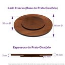 Ver imagem 2 de Prato Giratório Centro De Mesa Madeira Castanho 80Cm