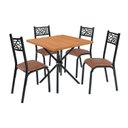 Ver imagem 3 de Conjunto de Mesa Jade Tampo Laminado com 4 Cadeiras Marrom/Preto/Caramelo/Freijó