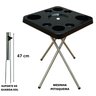Mesa Dobravel para Petiscos Praia e Suporte Guarda Sol Chão Cor:preto - 5