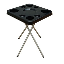 Mesa Dobravel para Petiscos Praia e Suporte Guarda Sol Chão Cor:preto - 3