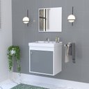 Ver imagem 1 de Kit Gabinete Banheiro em MDF com Espelheira Veneto Branco/Gianduia