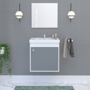 Ver imagem 5 de Kit Gabinete Banheiro em MDF com Espelheira Veneto Branco/Gianduia