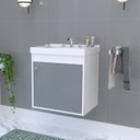 Ver imagem 6 de Kit Gabinete Banheiro em MDF com Espelheira Veneto Branco/Gianduia