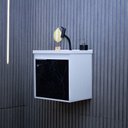 Ver mais imagens de Kit Gabinete Banheiro em MDF com Espelheira Veneto Branco/Preto