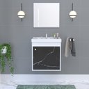 Ver imagem 5 de Kit Gabinete Banheiro em MDF com Espelheira Veneto Branco/Preto