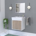 Ver imagem 1 de Kit Gabinete Banheiro em MDF com Espelheira Veneto Branco/Berlin