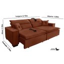 Ver imagem 3 de Sofá Londres 2.10m Retrátil e Reclinável Pillow Top - Terra