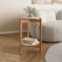 Ver imagem 2 de Mesa Lateral Tampo em MDF com Pés de Madeira Maciça