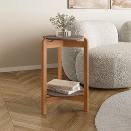 Mesa Lateral Tampo em MDF com Pés de Madeira Maciça - 2