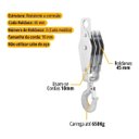 Ver imagem 7 de Kit Moitão para Elevação Carga com Roldanas 45mm e 50m Corda