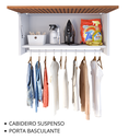 Ver imagem 6 de Armário Multiuso para Lavanderia Uma Prateleira Uma Porta Basculante Delta - Branco Ripado